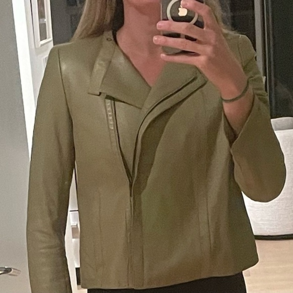 Akris Lambskin Leather Moto jacket